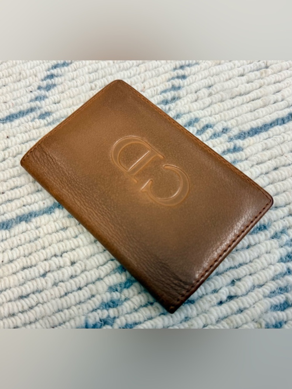 DIOR Vintage Y2K Rare Unisex Brown Leather Classic CD Logo Card Holder Wallet - Picture 6 of 16